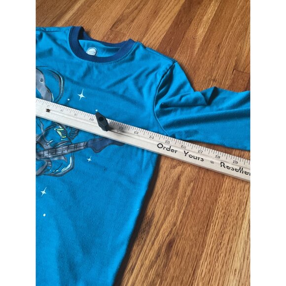 Dinosaur Pajama Set With Guitar Astronaut Design Kids M Blue Polyester Wonder Na - Picture 2 of 10